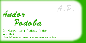 andor podoba business card